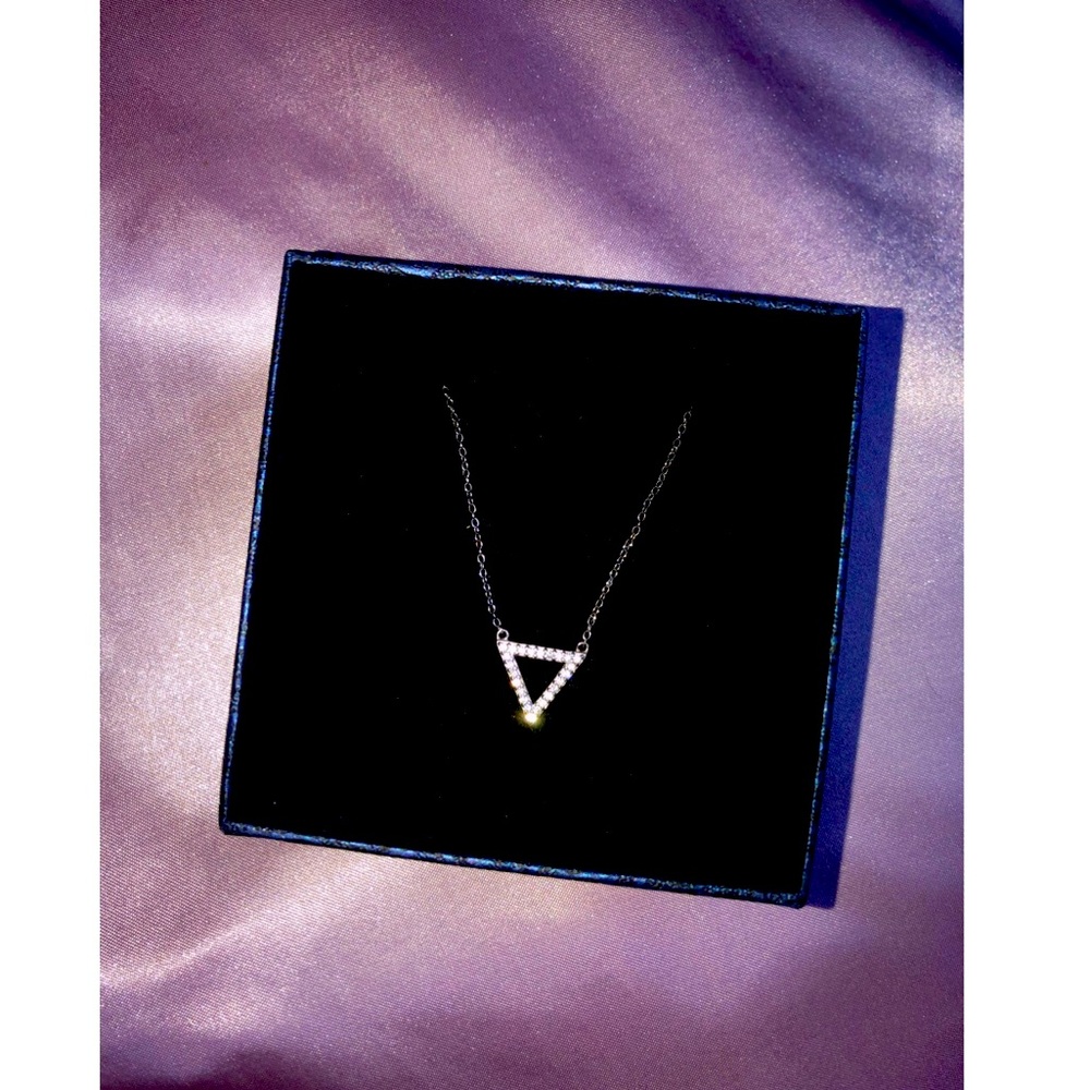 Minimalist triangle crystal necklace